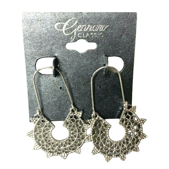 Gennaro Classic silver tone dangle earrings NWOT - Picture 1 of 6